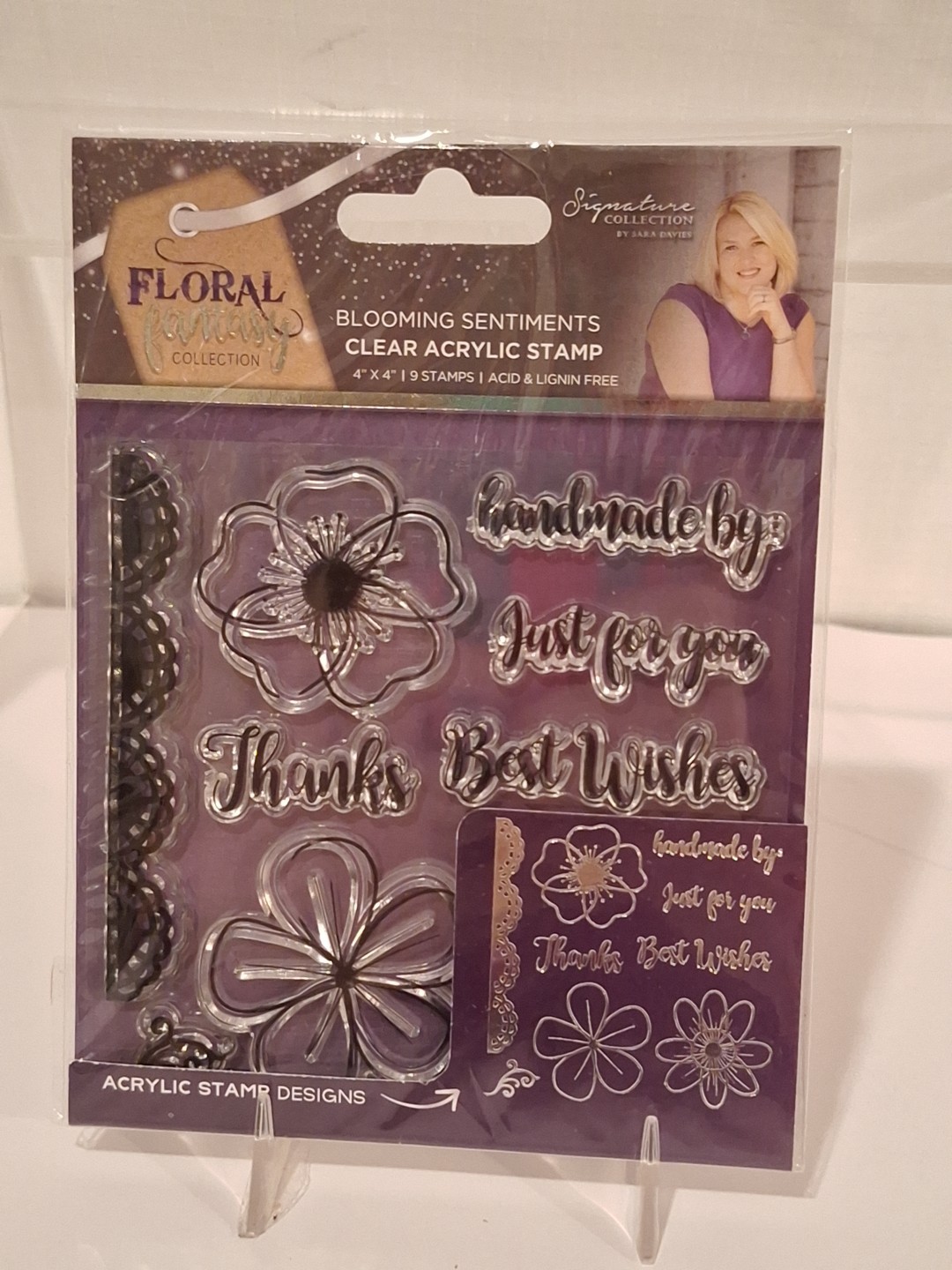 Floral Fantasy Sara Davies BLOOMING SENTIMENTS Clear Acrylic Stamp