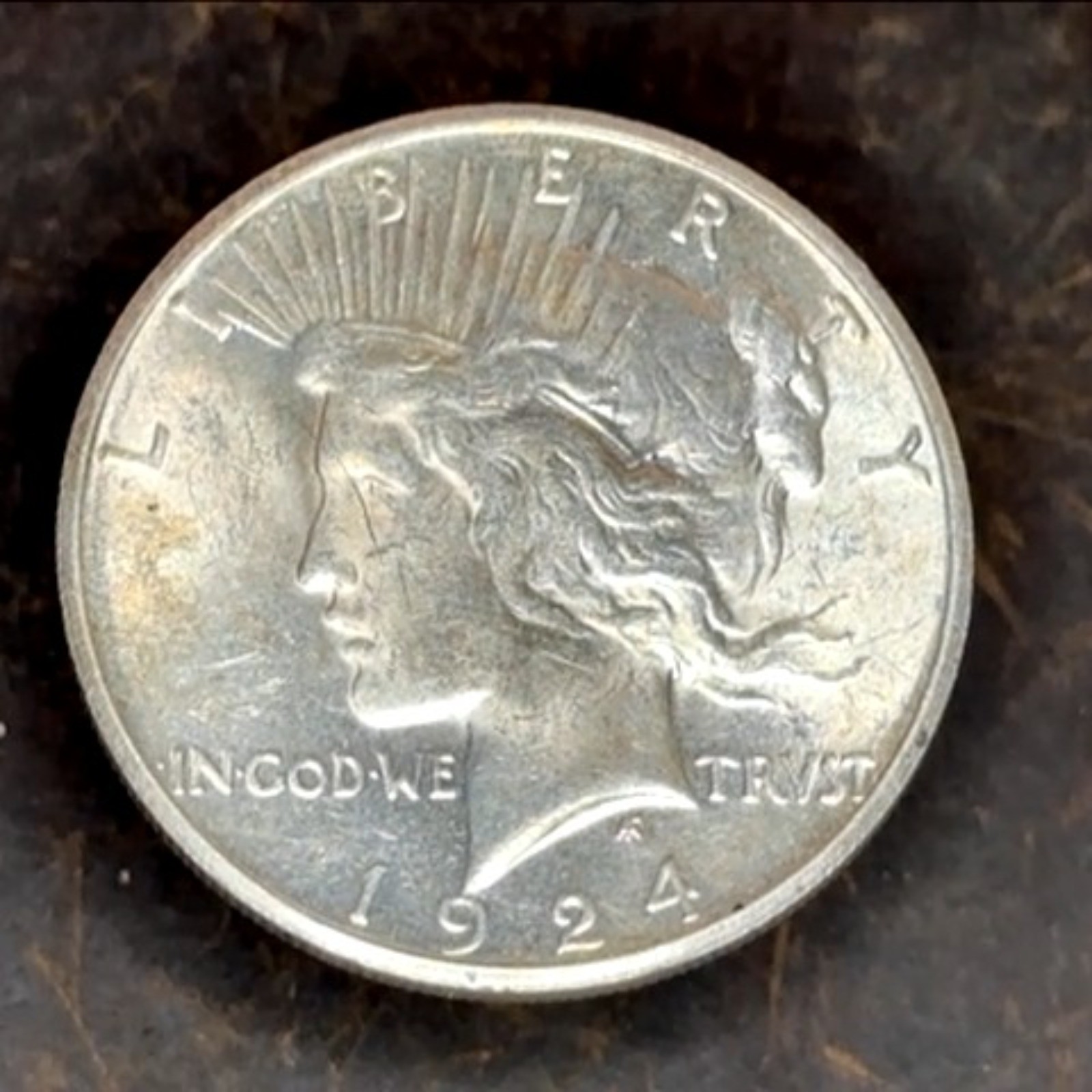 1924-S Silver Peace Dollar Semi Key Date AU/BU