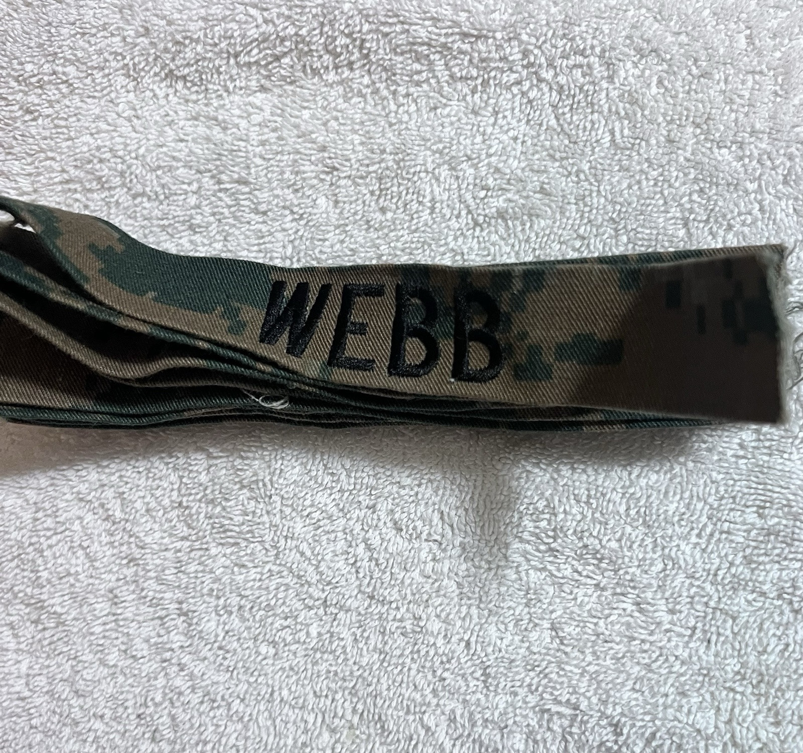 1- Webb MILITARY PATCH US MARINE CORPS NAME TAPE TAG