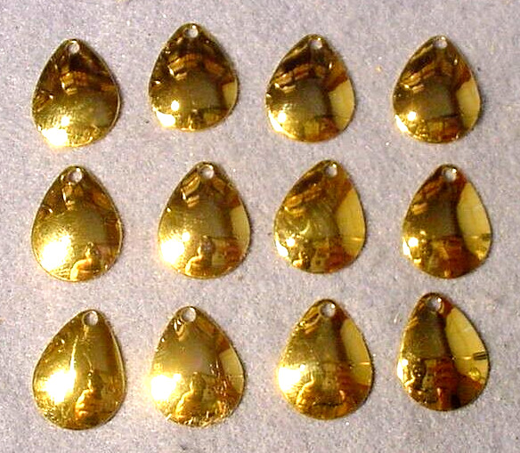 12 ~ Worth Mfg No. 2 *Aspen Gold Plated Colorado Blades #2 (0.895" Long) #9A832