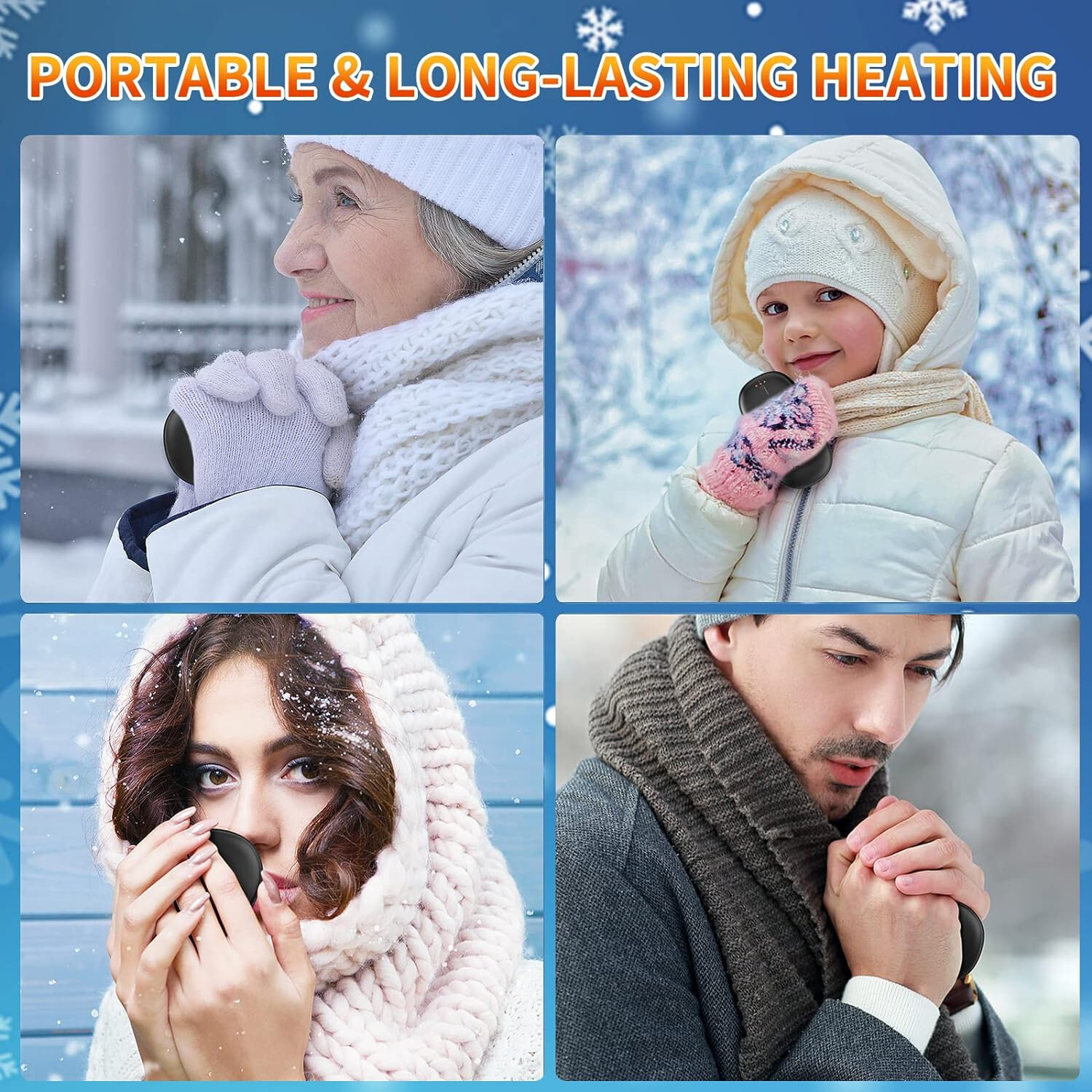 Quick Charge Hand Warmer Rechargeable,10000mAh Electric Hand Warmer Power Bank