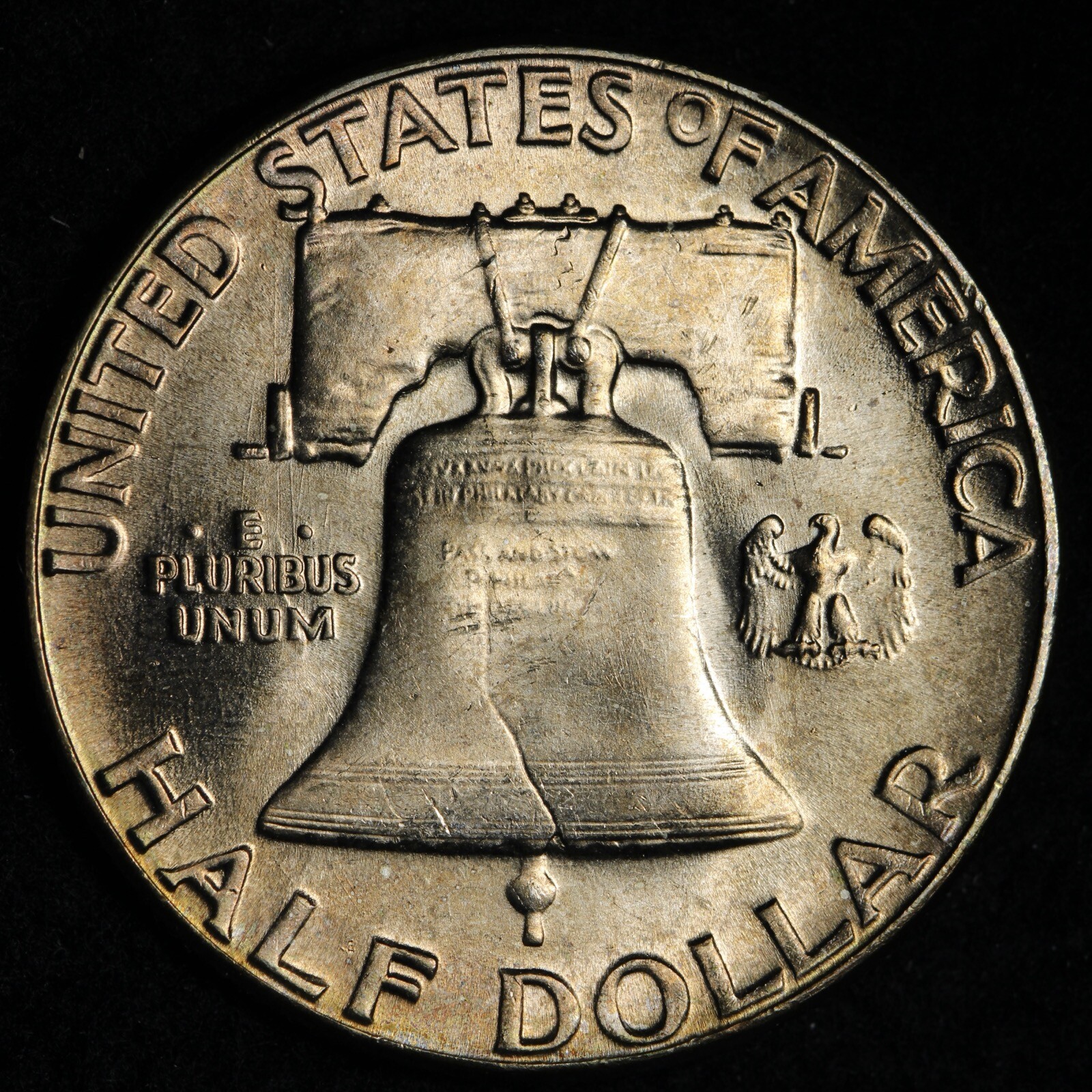 1958 Franklin Silver Half Dollar BU *UNCIRCULATED* MS TONED E302 JKCF