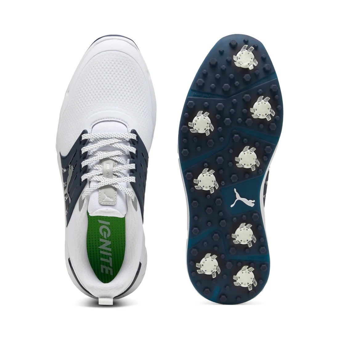 New Puma Golf Ignite Elevate 2 Tour Shoes Puma White-Deep Navy-Puma Silver 9