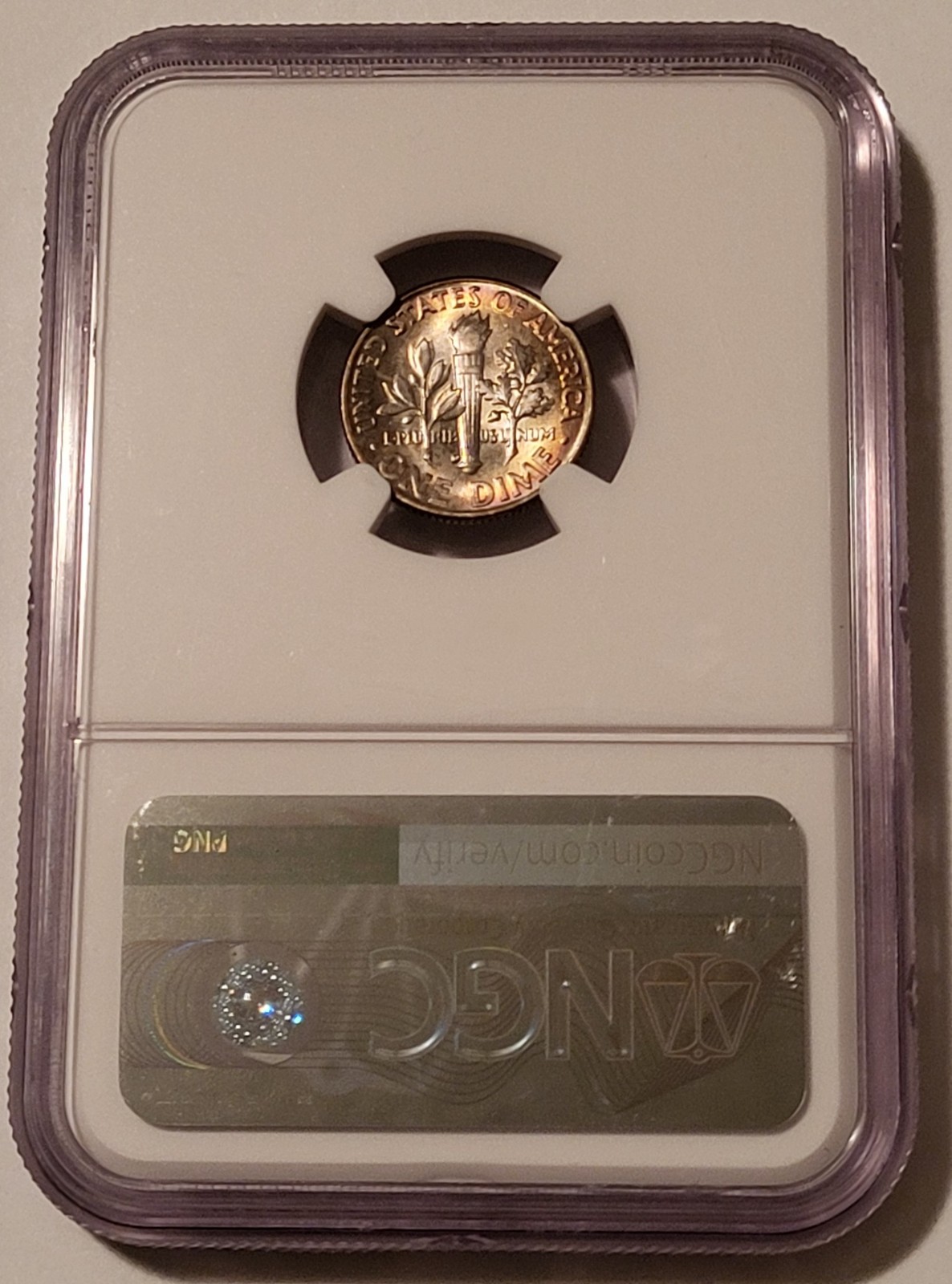 1958 D Roosevelt Dime MS67 NGC Nice Copper Toning
