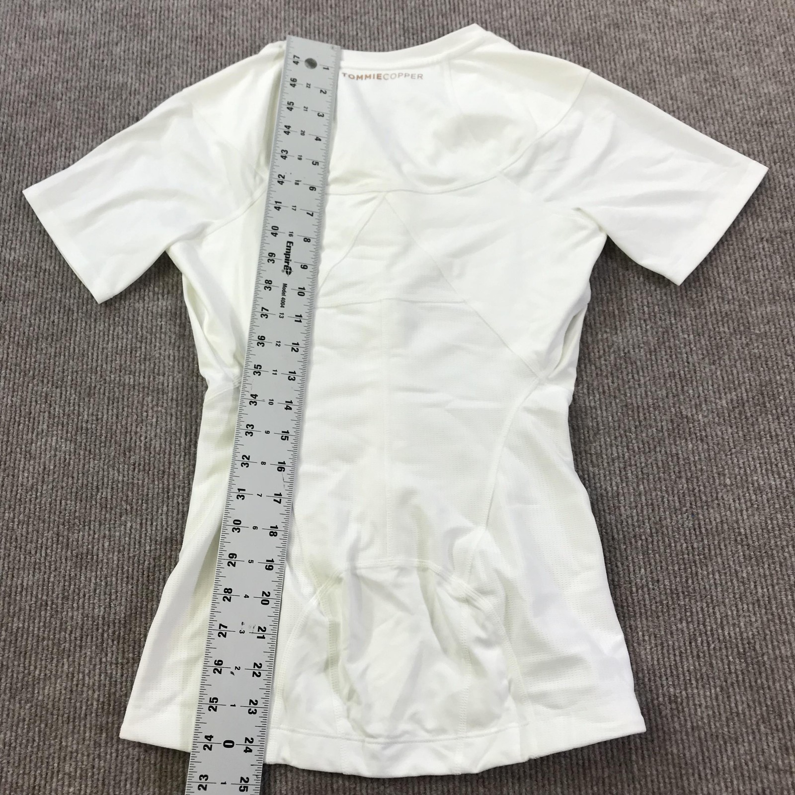 Tommie Copper Womens Lower Back Support Compression Zip Shirt Top Medium White