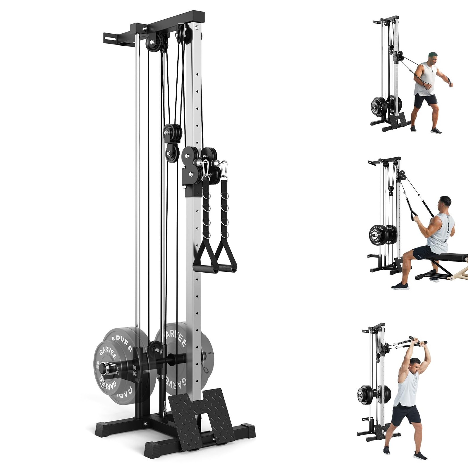 Wall Mount Cable Machine, LAT Pulldown Machines Cable Crossover Machine Home Gym