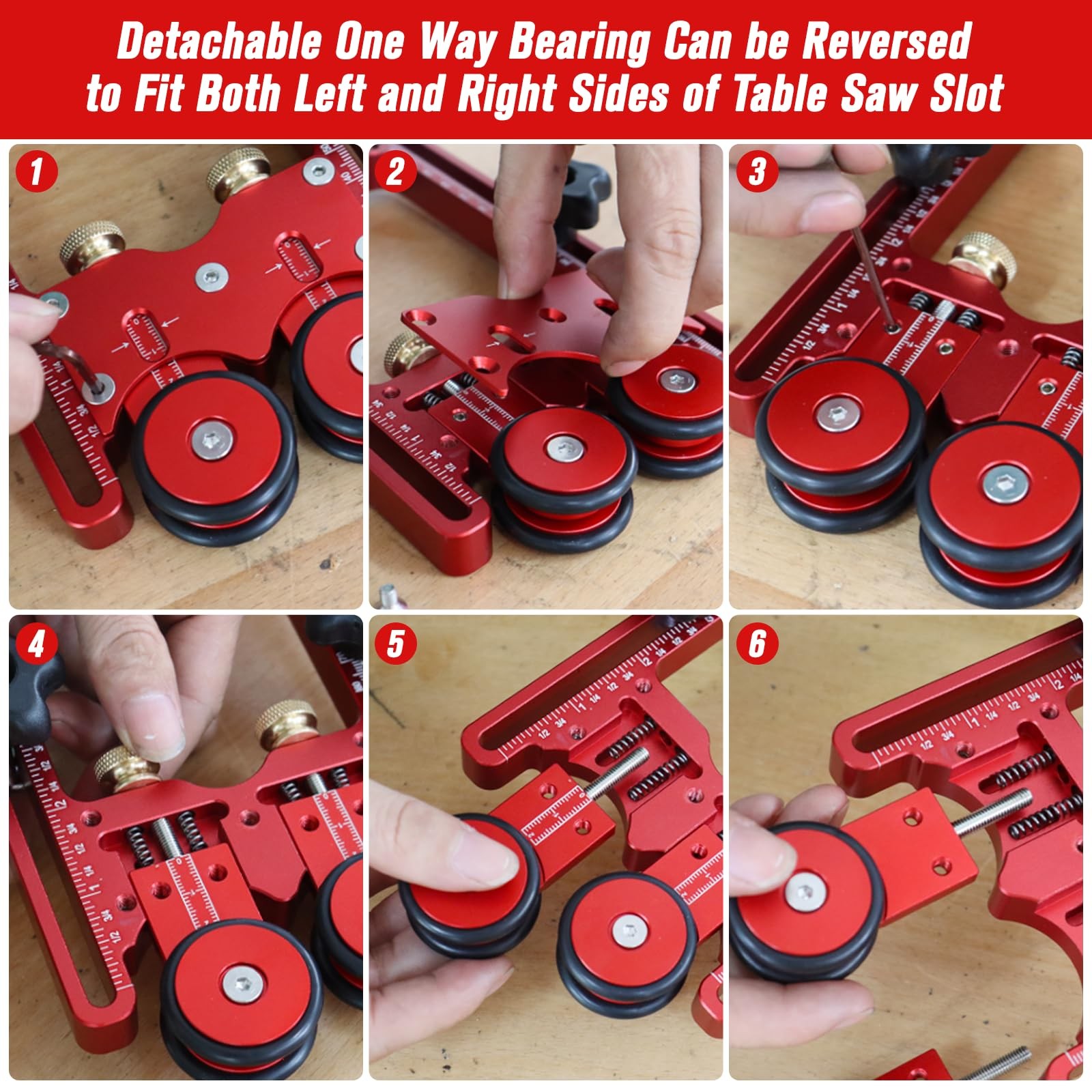 Featherboard for Table Saws, 2 in 1 Thin Rip Jig Guide Feather Boards for Tab...