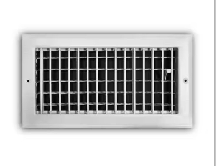 Everbilt 12 in. x 6 in. 1-Way Steel Adjustable Wall/Ceiling Register in White