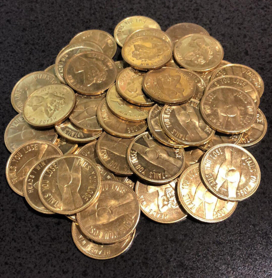 "Heads I Win - Tails You Lose" Adult Nude Novelty Coin - Lot of 100