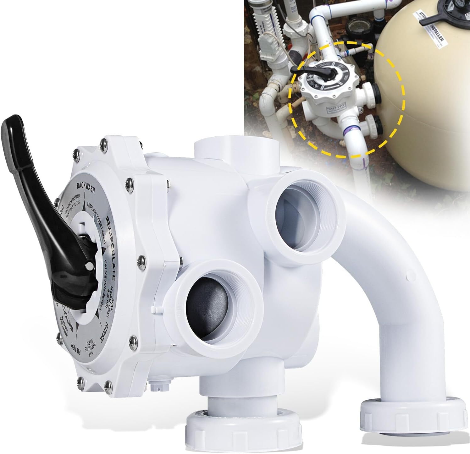 261055 Multiport Valve for Triton and Quad Pool and Spa Side Mound D.E