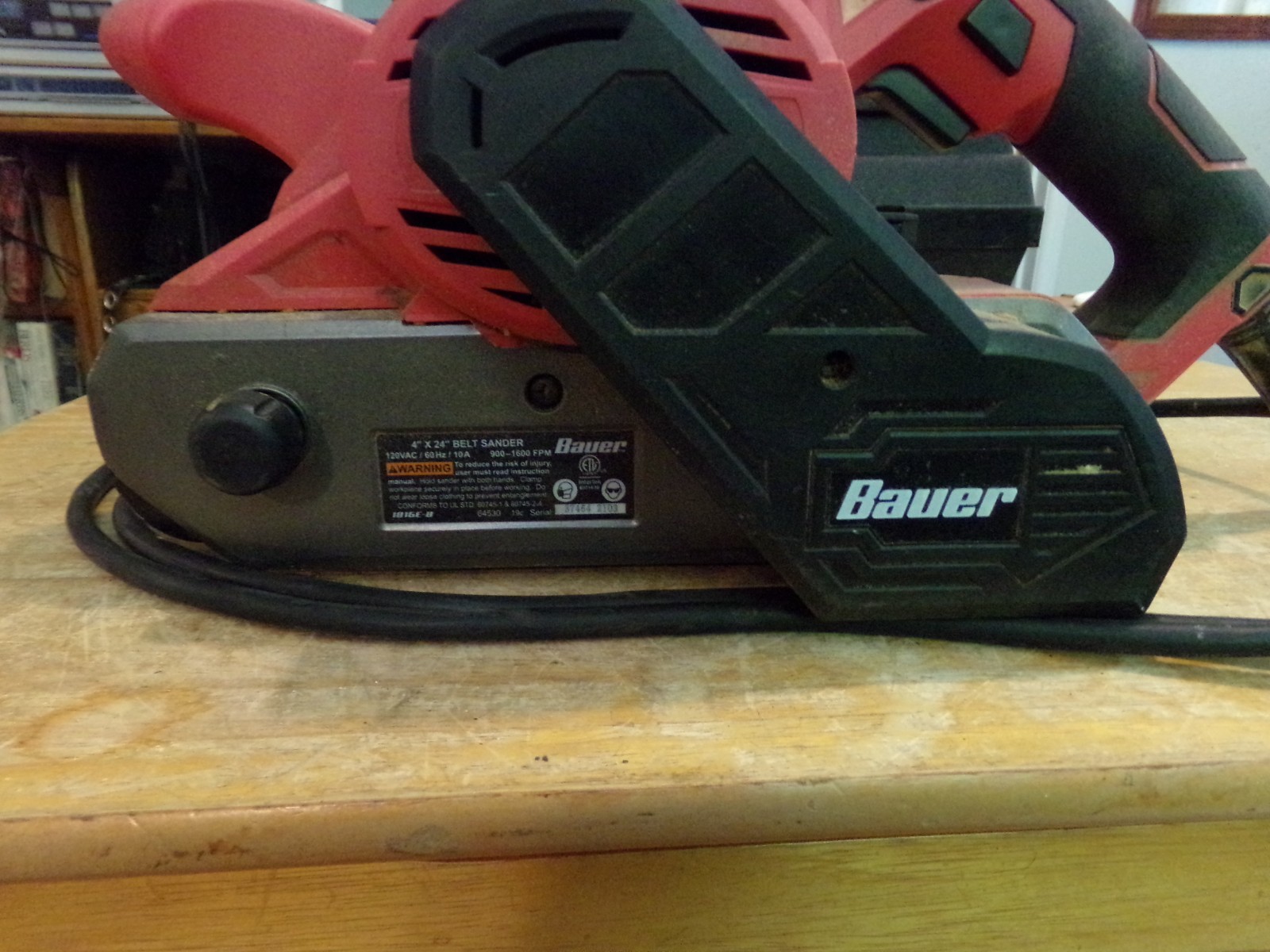 BAUER 10 Amp, 4 in. x 24 in. Variable-Speed Belt Sander 1816E-B