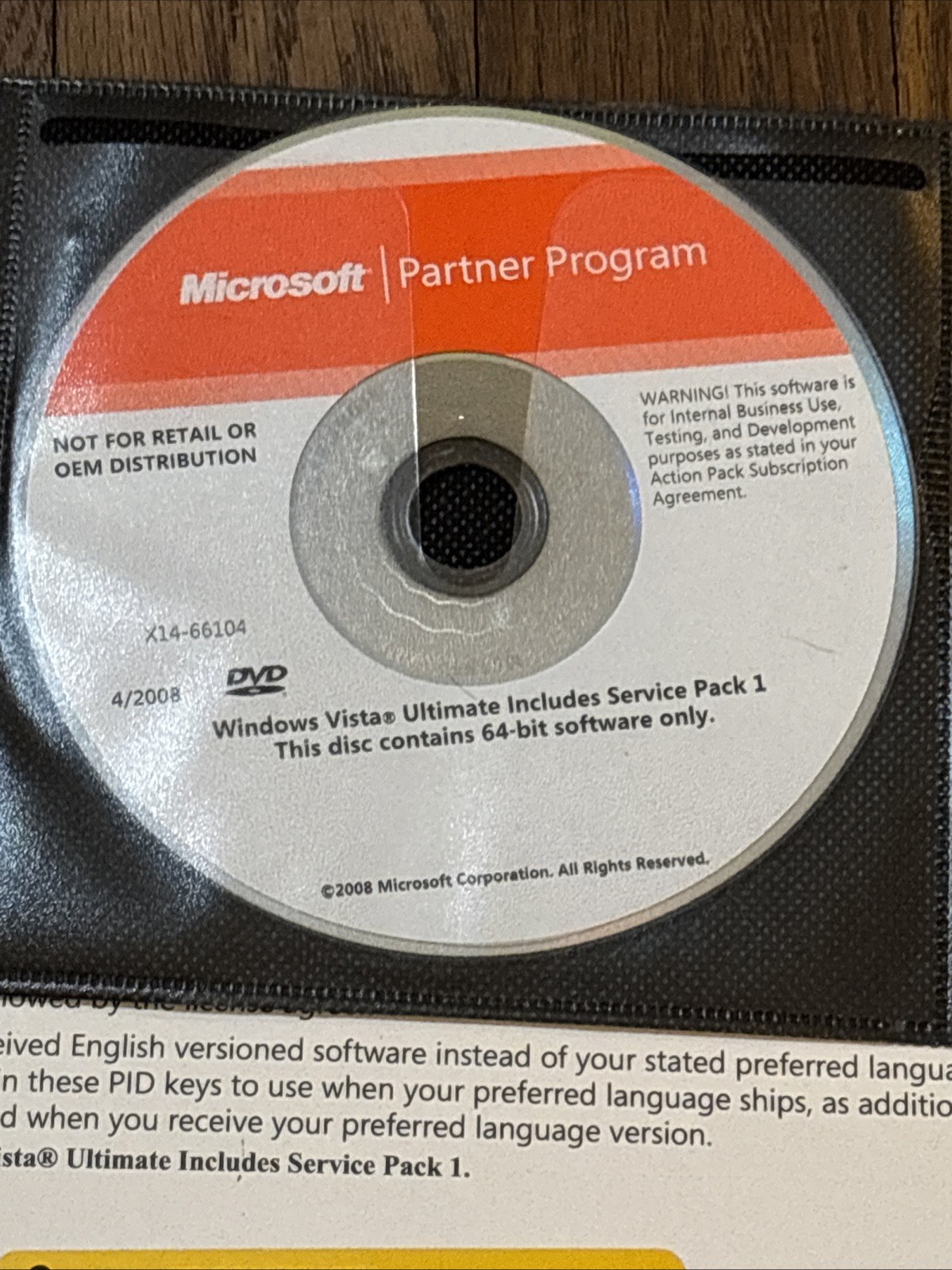 Microsoft Windows Vista Ultimate Upgrade SP1 32 & 64-bit with key Genuine