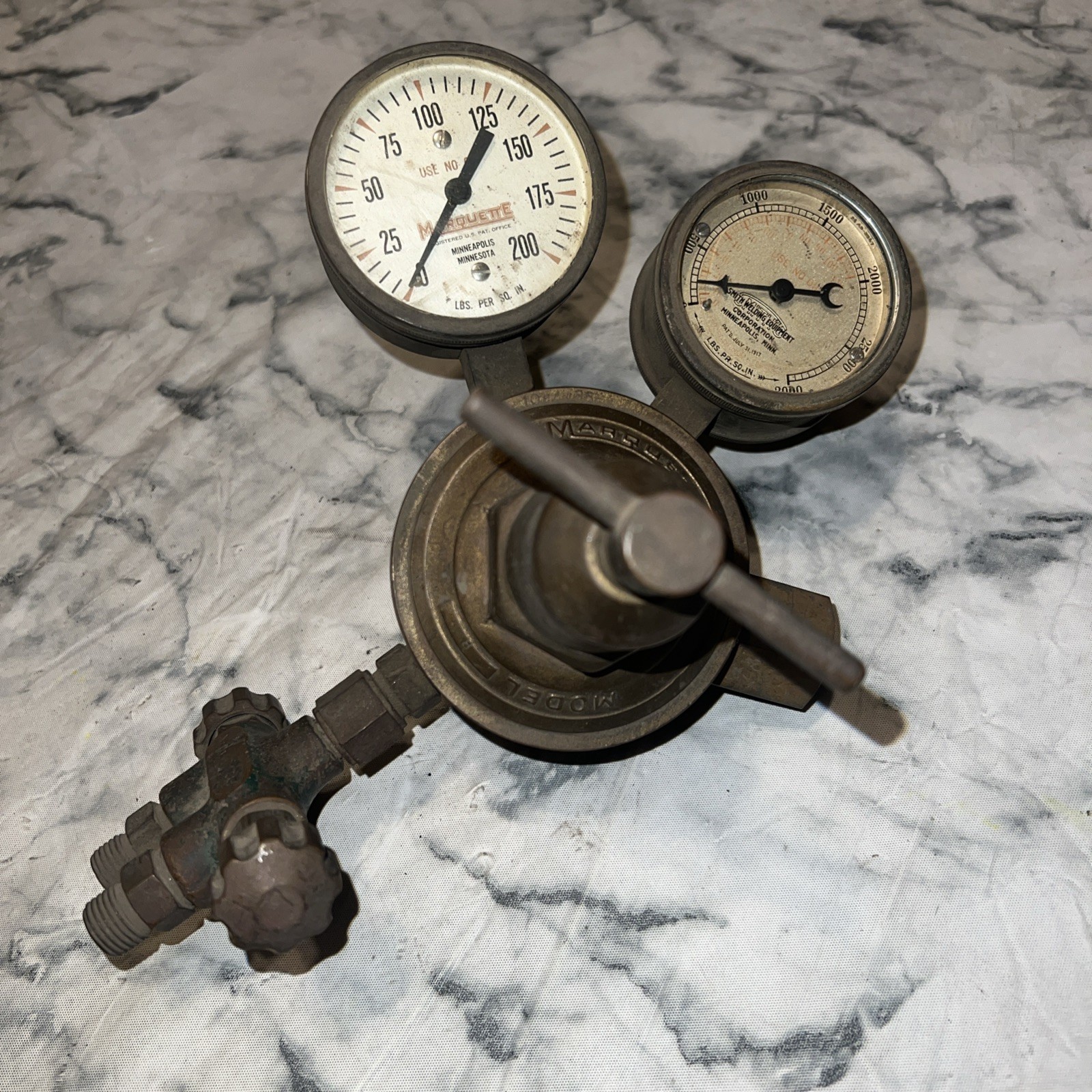 Vintage Marquette Gas Oxygen Acetylene Regulator Gauge Model R