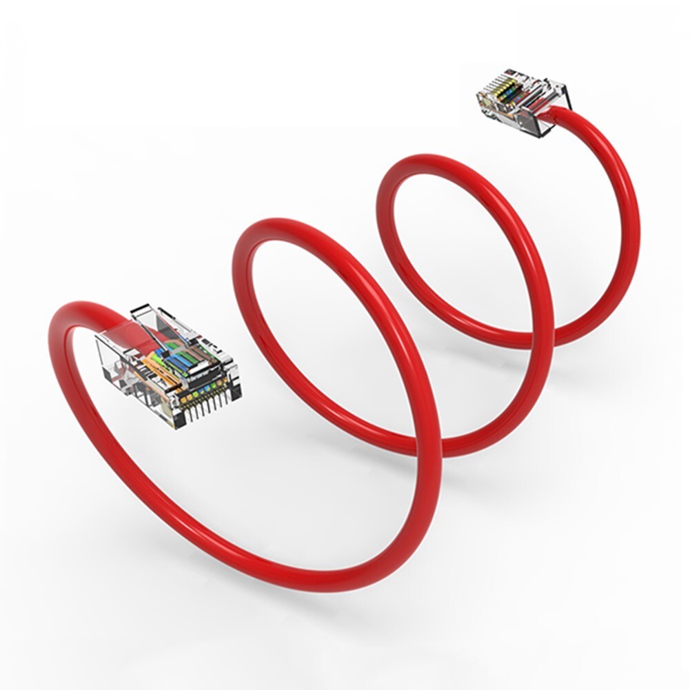 25FT Cat5e RJ45 Ethernet LAN Network UTP Non-Booted Patch Cable Copper Wire Red