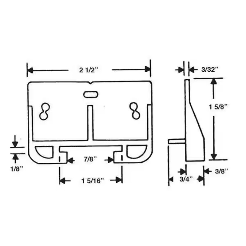 1-5/16 in. White Plastic Drawer Track Guide (2-Pack)