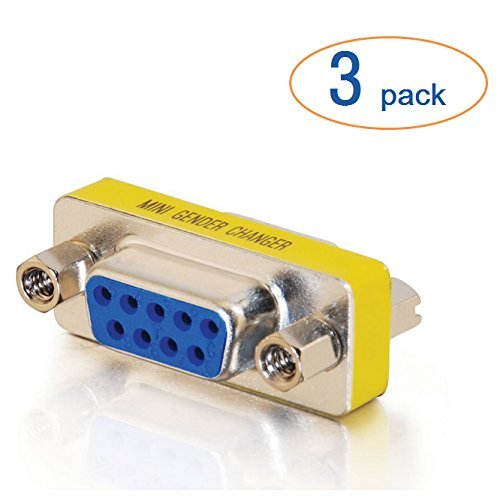 3 Pack RS-232 DB9 Female / DB9 Female, Serial Mini Gender Changer / Coupler