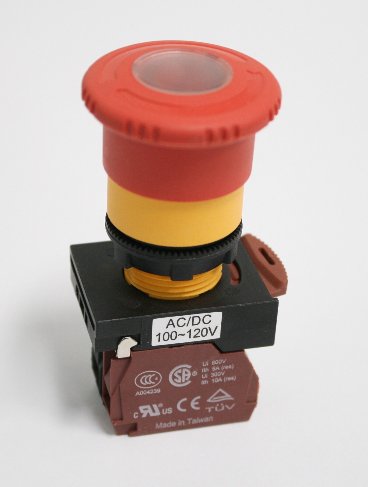 NLB22-T01RE Pushbutton, E Stop Illuminated LED Push Twist to Release, 40mm Knob