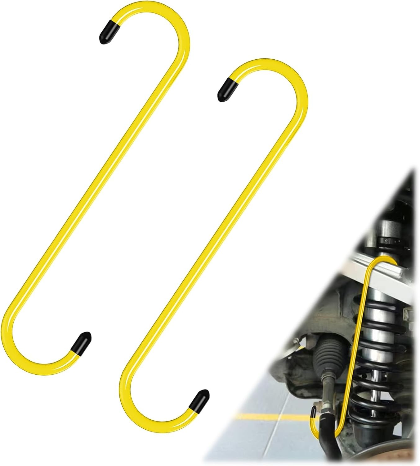 2PCS Brake Caliper Hanger Compression Mechanic Tool with Rubber Yellow-2PCS