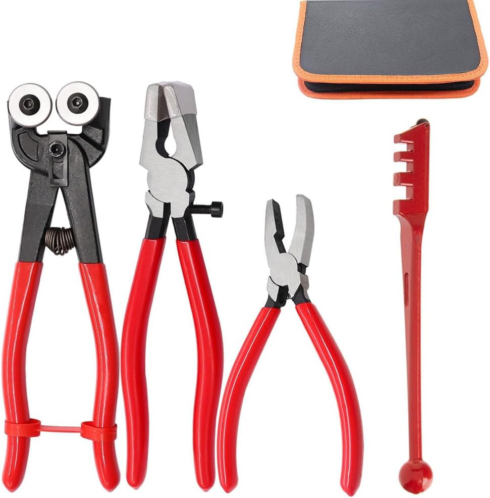 4Pcs Glass Mosaic Cutter Kits, Including Wheeled 4pcs Cutting Tools
