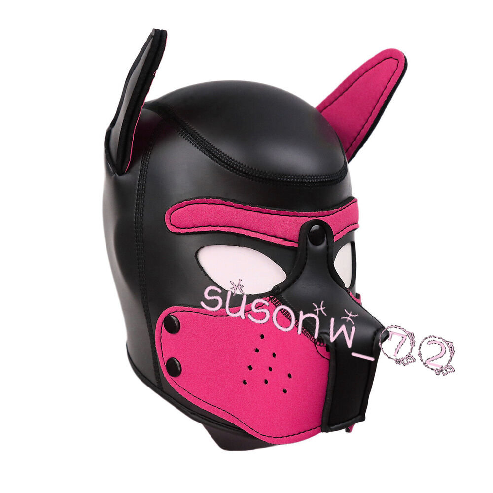 Puppy Cosplay Padded Full Head Hood Mask Ears Women Dog Role Play