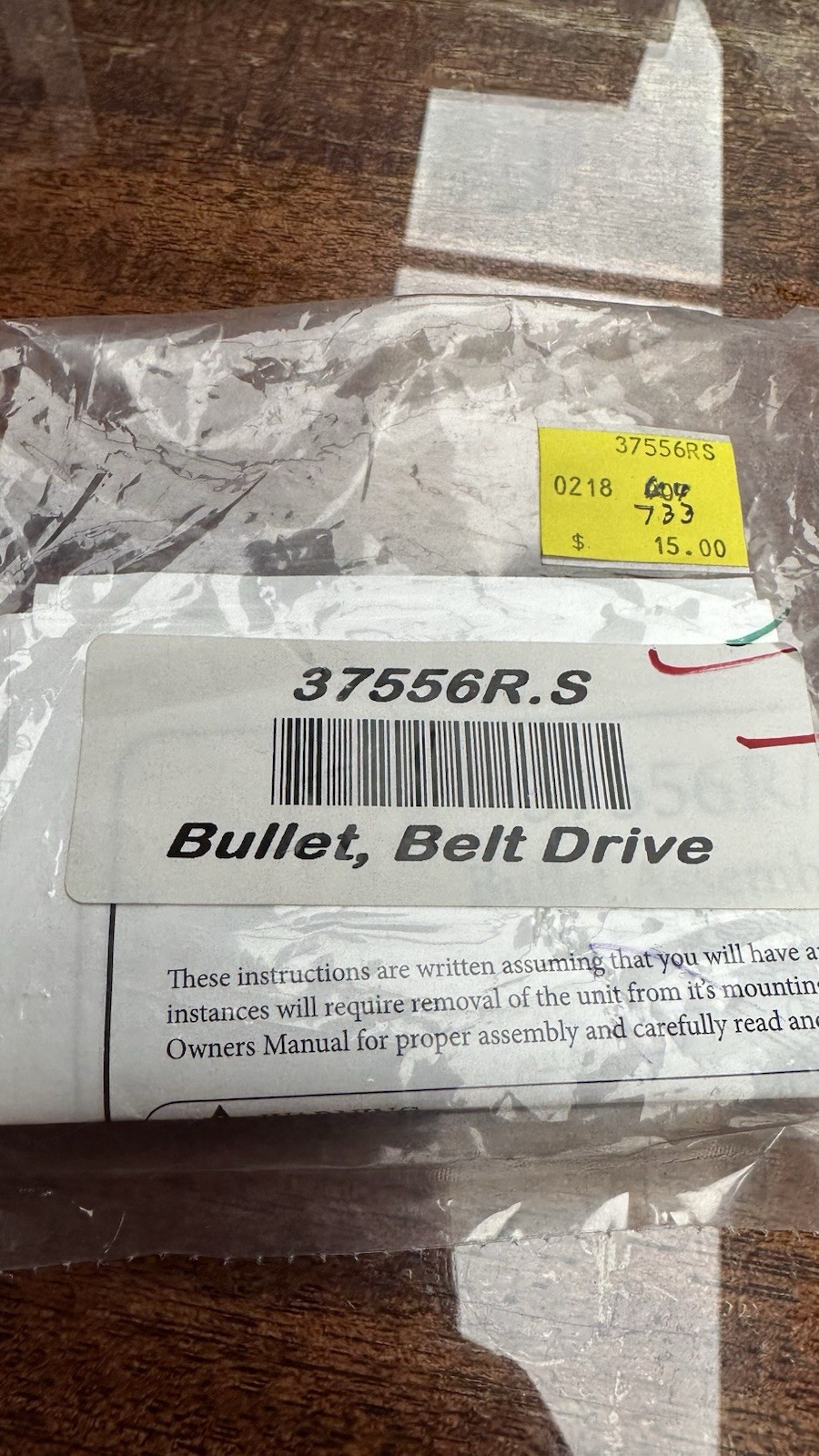 Genie 37556R.S Belt Bullet Assembly for Genie IntelliG 1000 DC BeltDrive
