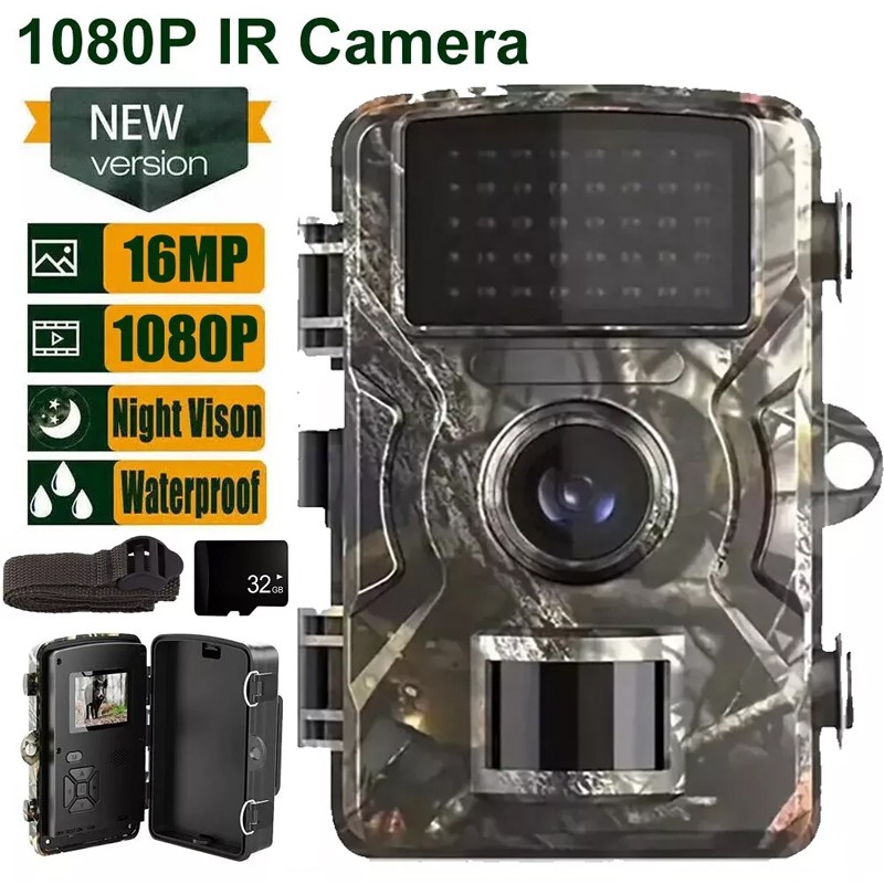 Wildlife Hunting Trail Camera Full HD 1440P Night Vision Motion Cam+32GB Card