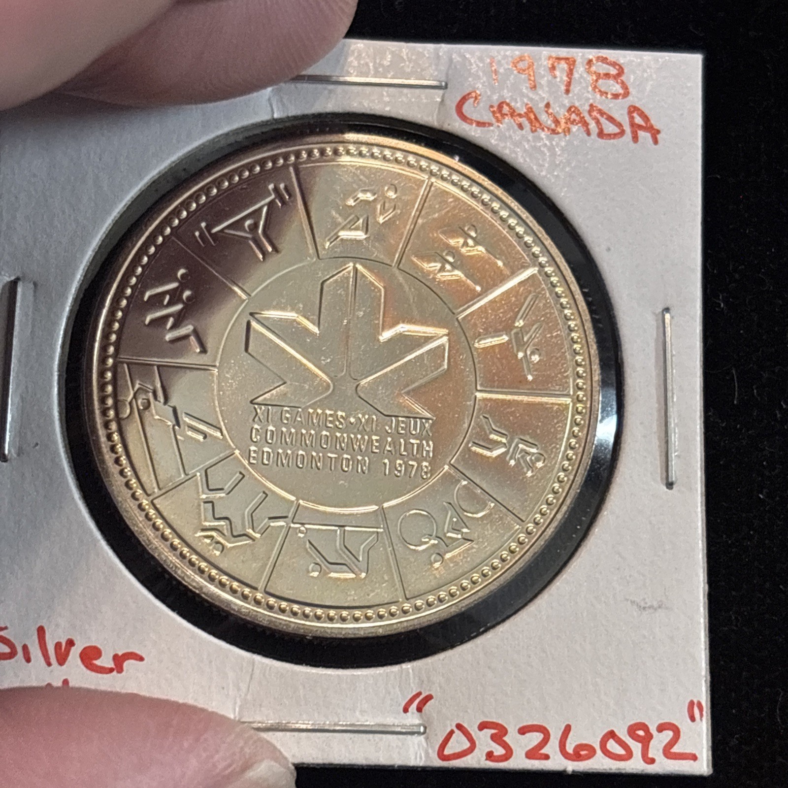 1978 Canada Silver Dollar Edmonton Games Proof “0326092” Canadian $1