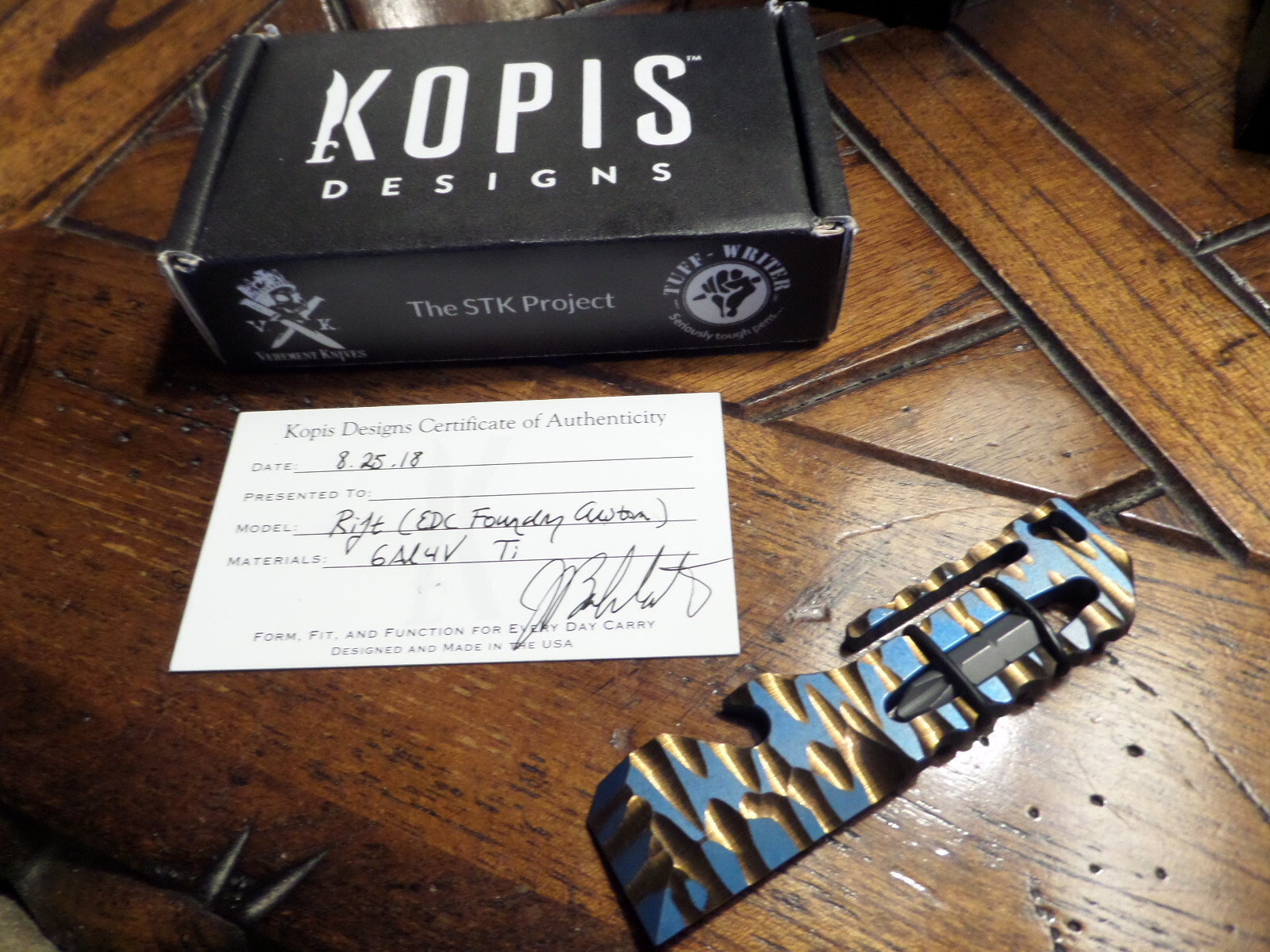 Kopis Designs STK RIFT Driver Multi-Tool Grade Titanium Pry Bar VEHEMENT KNIVES