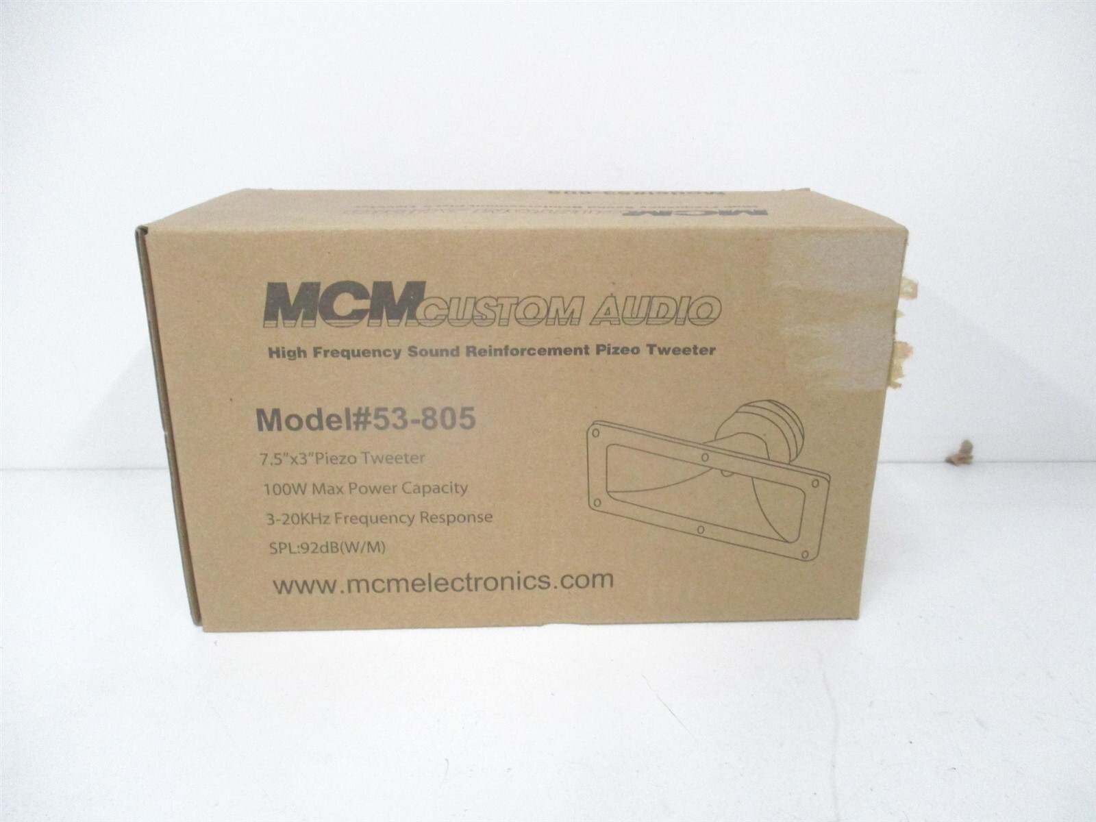MCM (53-805) 3" x 7" 2.5kHz to 20kHz Rectangular Panel Mount Piezo Horn Tweeter