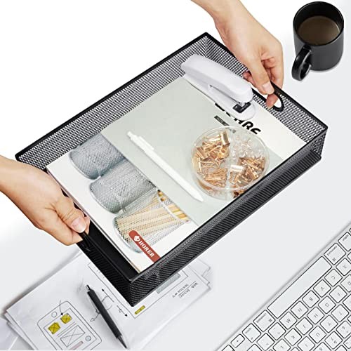 Desk Drawer Organizer with 6 Adjustable Dividers, Metal Pen organizer for