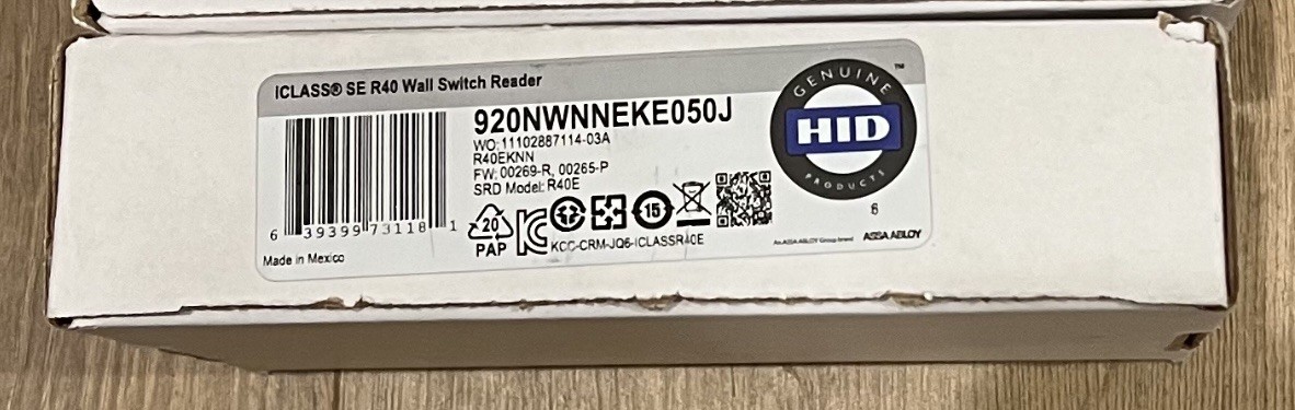 NEW HID ICLASS RP40 Wall Switch Reader 920NWNNEKE050J
