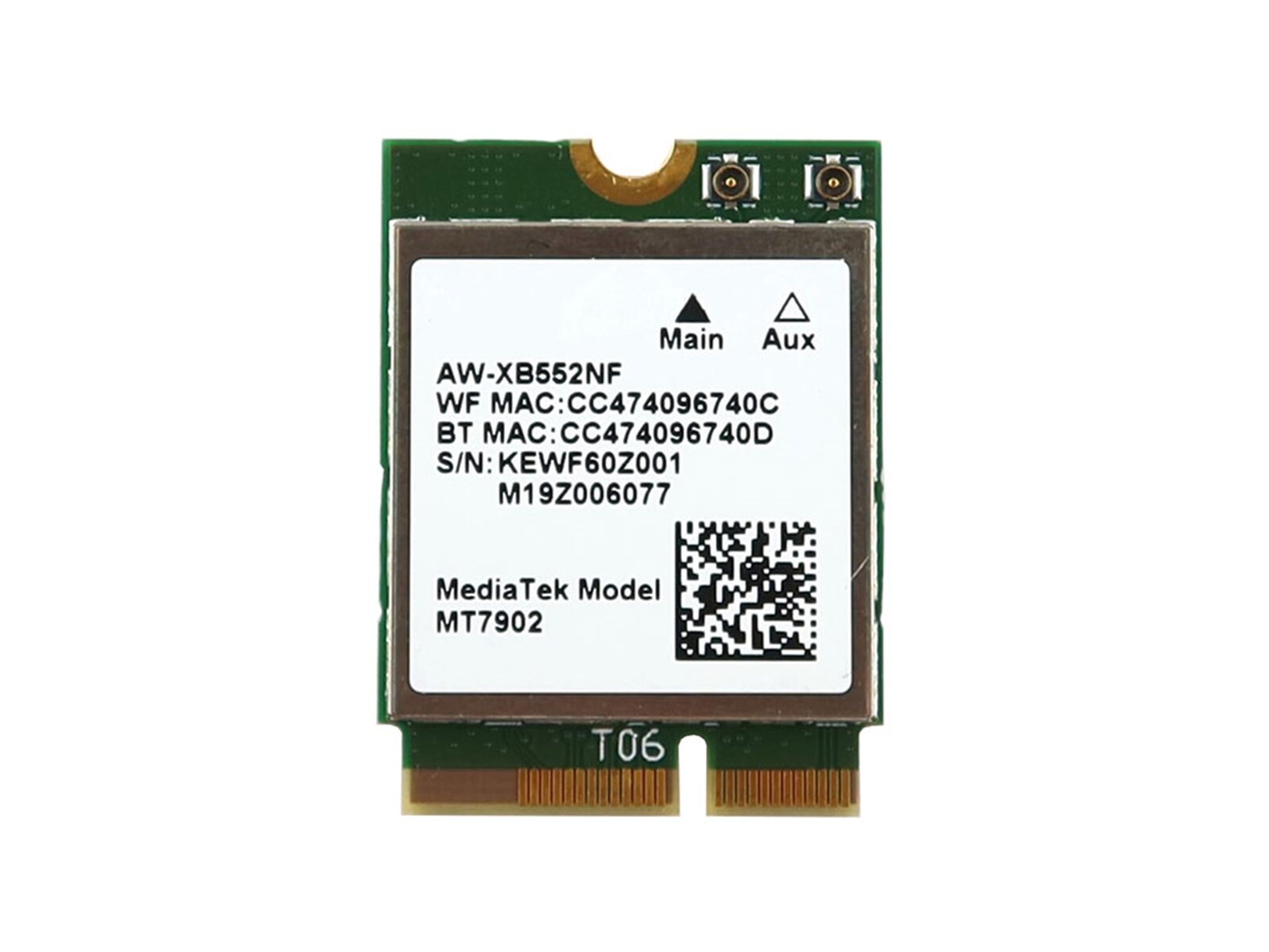 AZUREWAVE AW-XB552NF M.2 2230 PCIE WIFI 6E 802.11AX BLUETOOTH 5.3 WIRELESS CARD