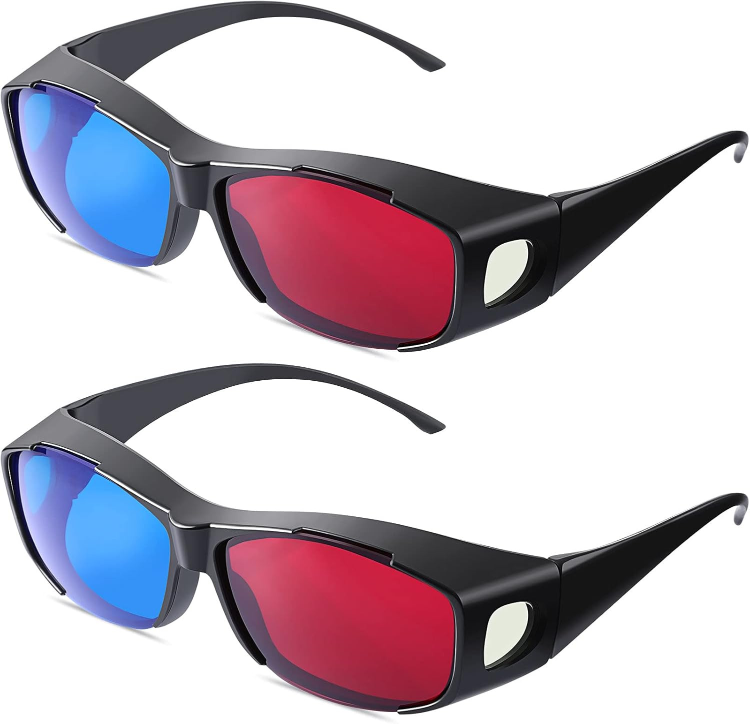 2 Pieces 3D Movie Game Glasses Red Blue 3D Viewing Glasses for Movies Games, Lig