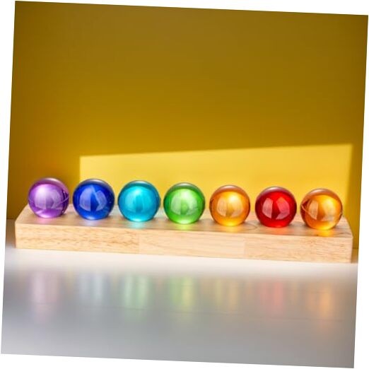 7pcs 40mm Multicolor Crystal Solid Ball Glass Spheres with LED 7 Color Balls
