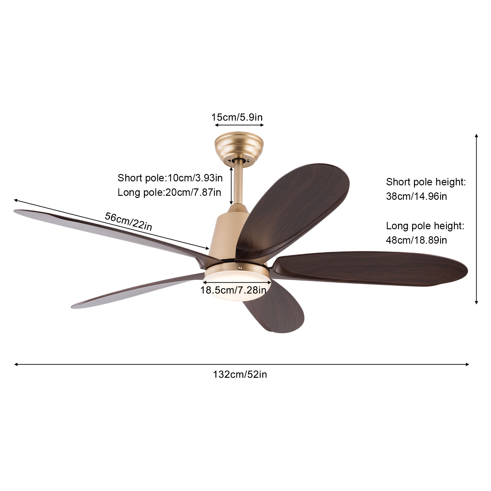 52" Fan Chandelier Ceiling Fan with Lights & Remote Control Ceiling Fan Light��