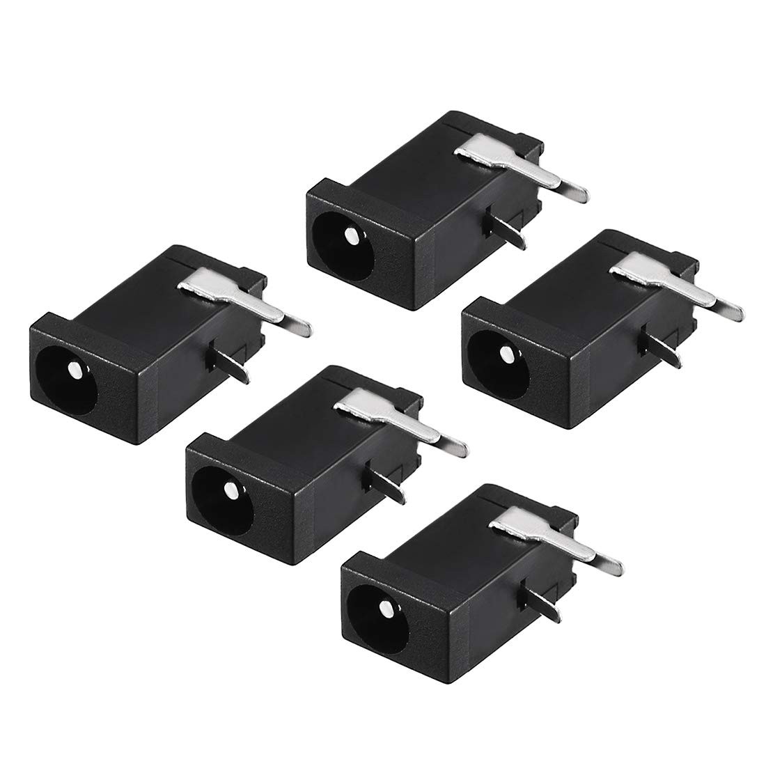 uxcell DC-002 3.5mmx1.3mm DC Power Jack Plug 3 Pin 3.5*1.3mm, Black