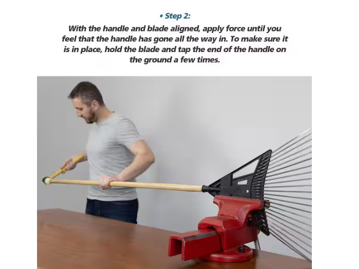 47 In. Tapered Rake Handle with 0.91 In. Diameter