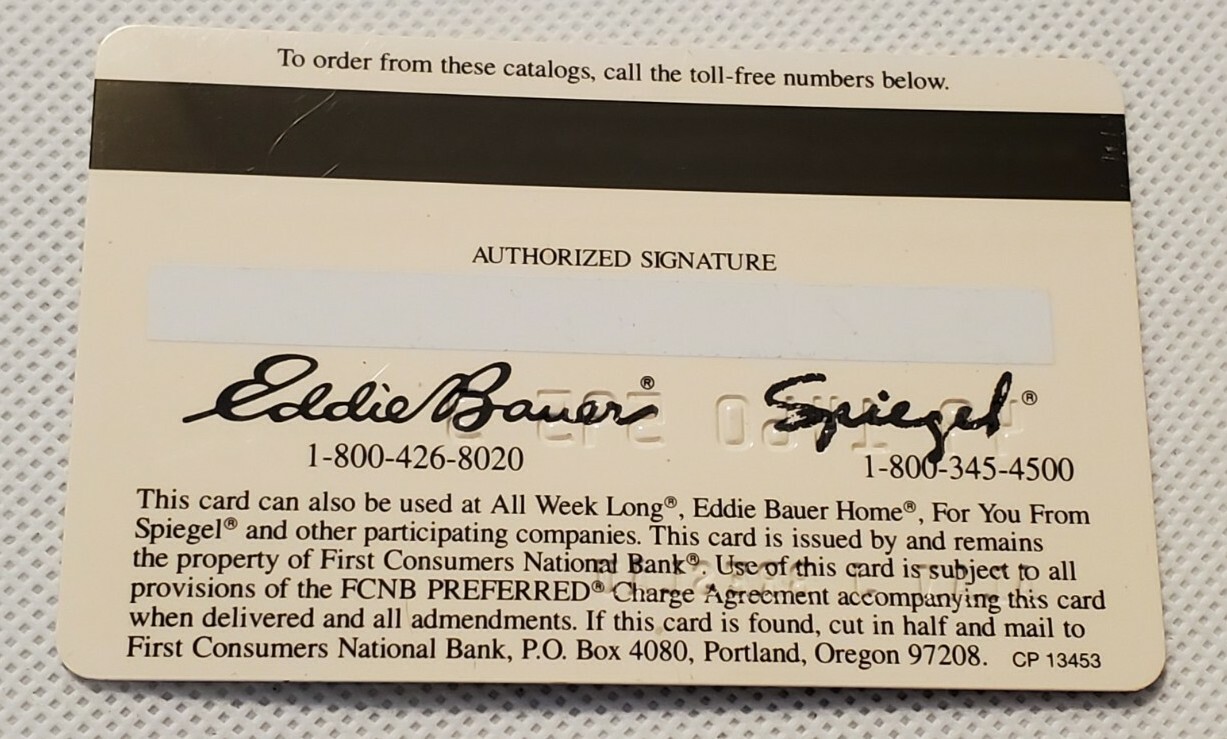 Eddie Bauer ~ Charge Card cc1611