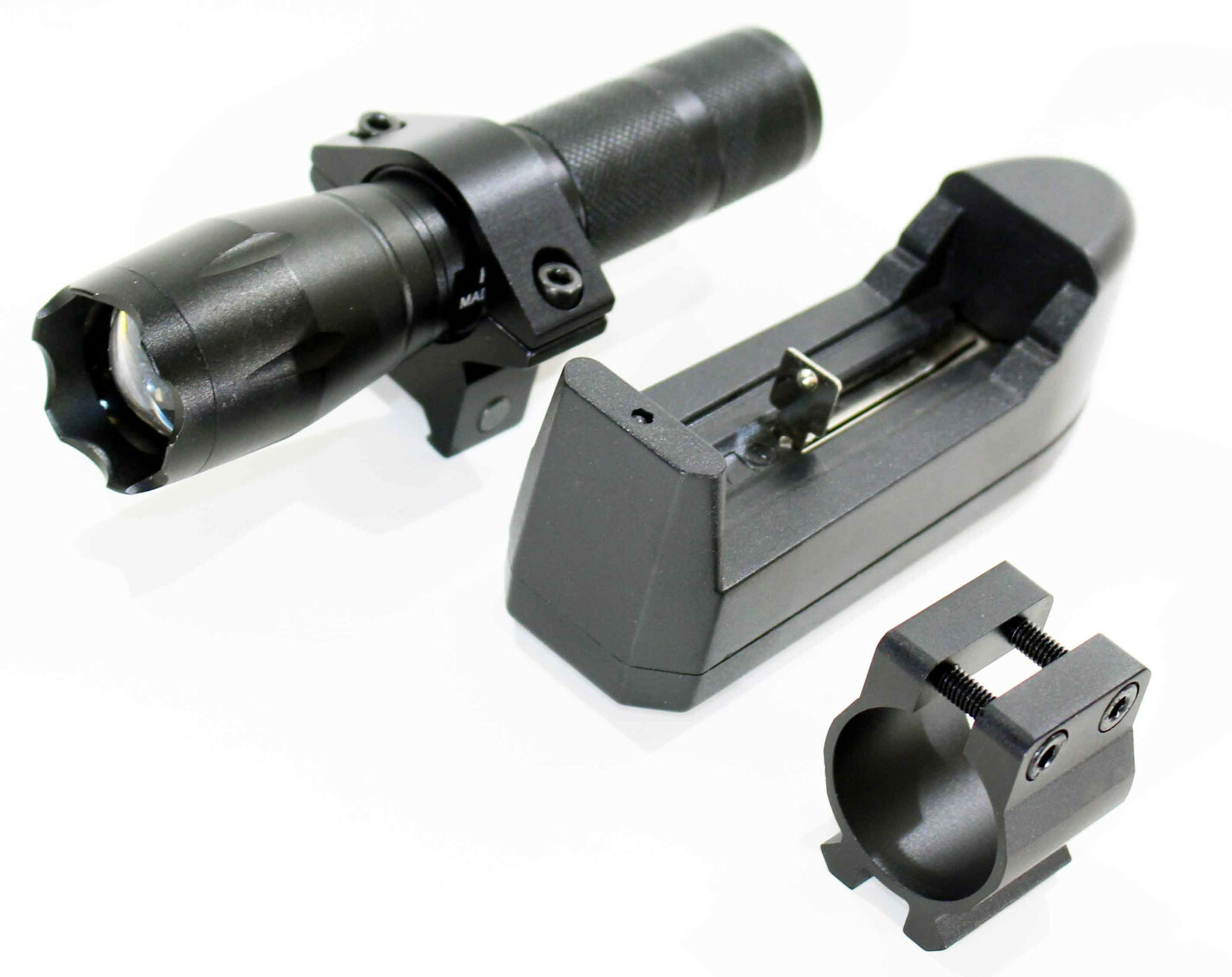 Trinity 1200 lumen strobe flashlight with mount for mossberg 500 hunting gear.