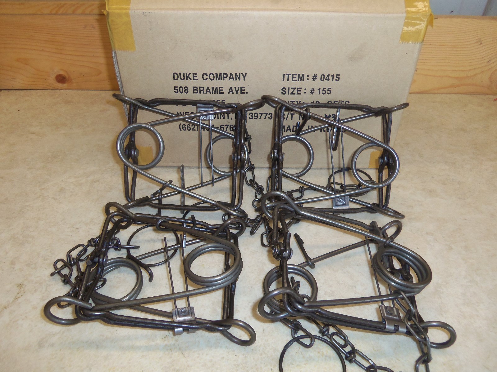 4 Duke 155 Body Grip Traps 0415 Trapping Groundhog Marten Fisher Raccoon Skunk