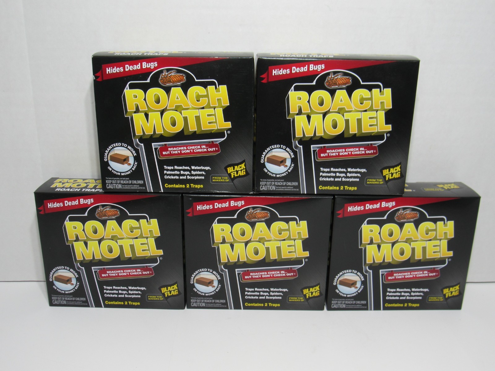 10 Piece - Lot of 5 (2packs) Black Flag Roach Motel Traps 10 Total NEW SEALED
