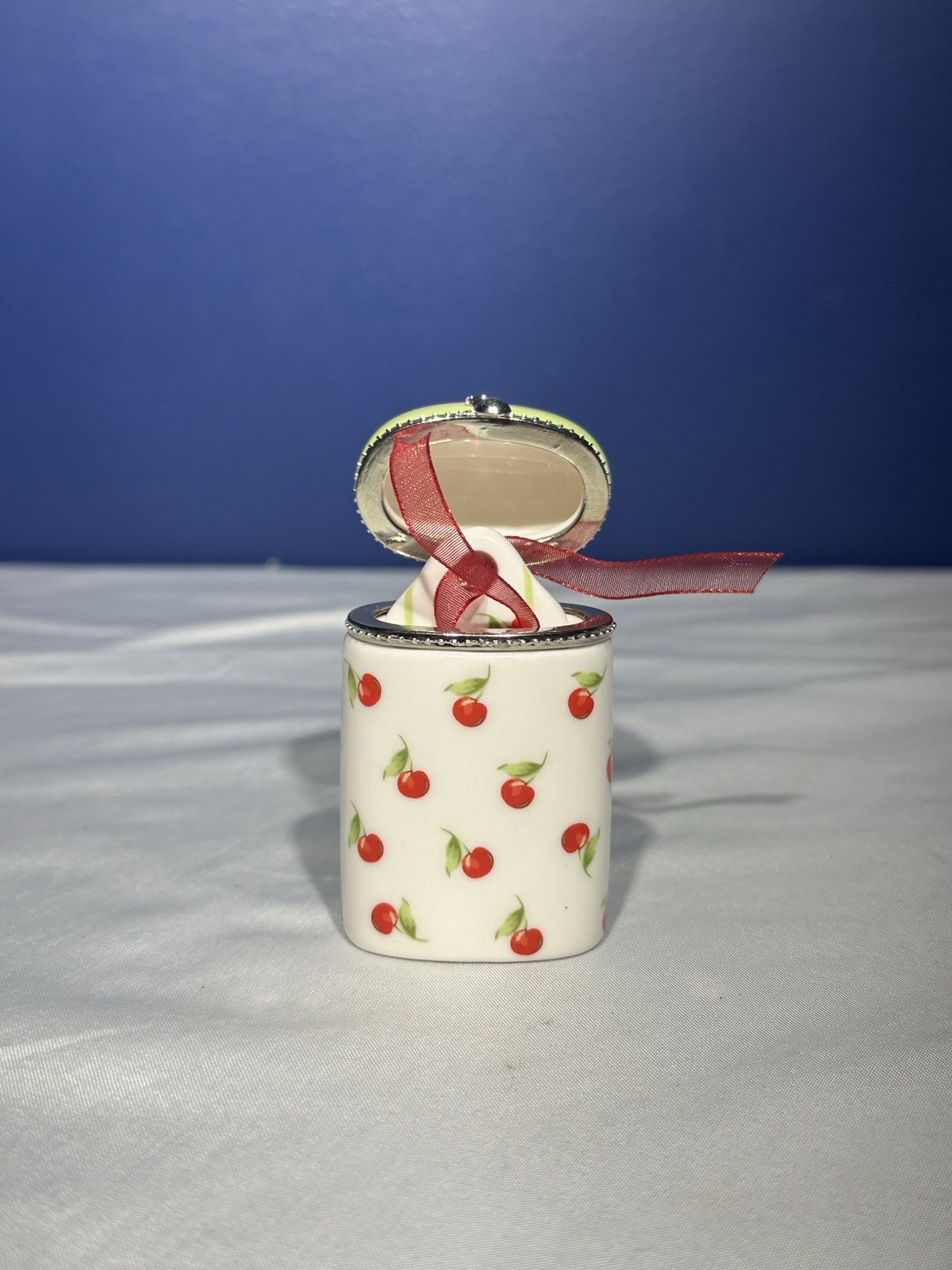 Hallmark Bezel Hinged Lid Trinket Box Cherries