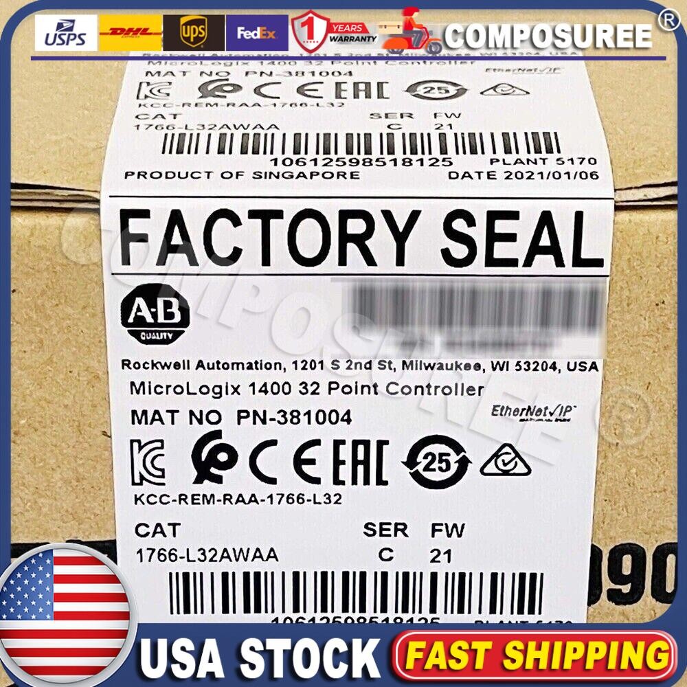 New Factory Sealed AB1766-L32AWAA MicroLogix1400 32 Point Controller USA