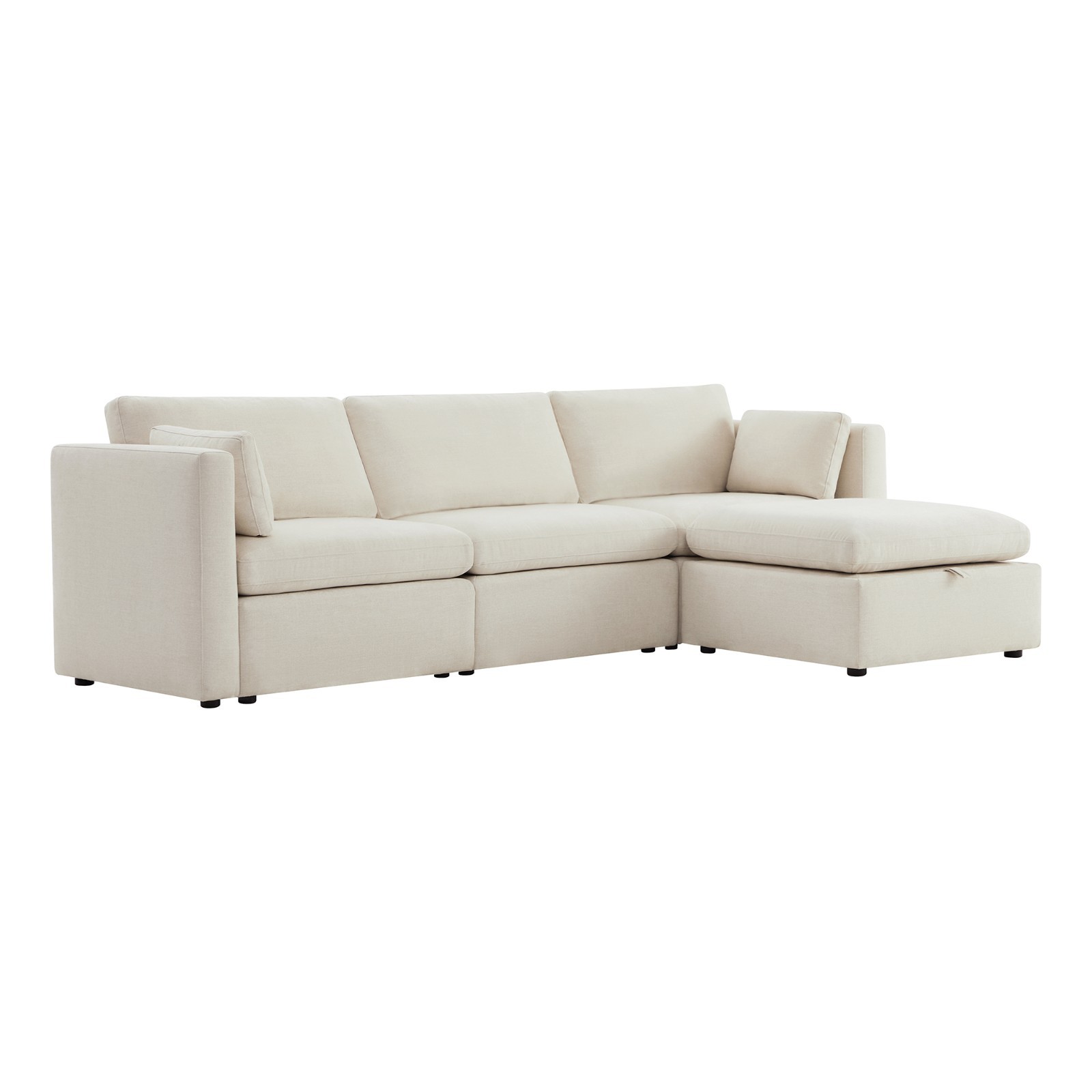 CHITA 112" 4-PC L-Shaped, Oversized Comfy Modular Sectional w/ Storage Ottoman