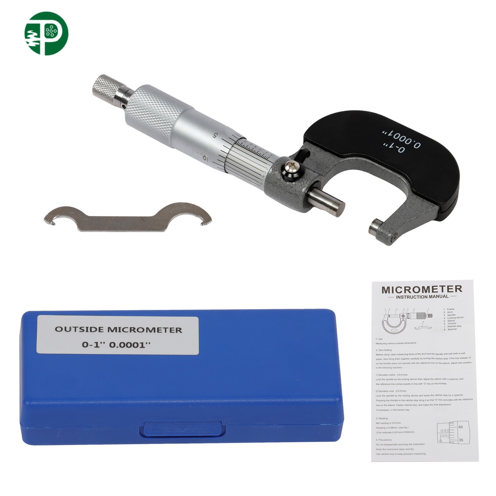 0-1inch Outside Micrometer Precision 0.0001" Carbide Tips Machinist Tool NEW