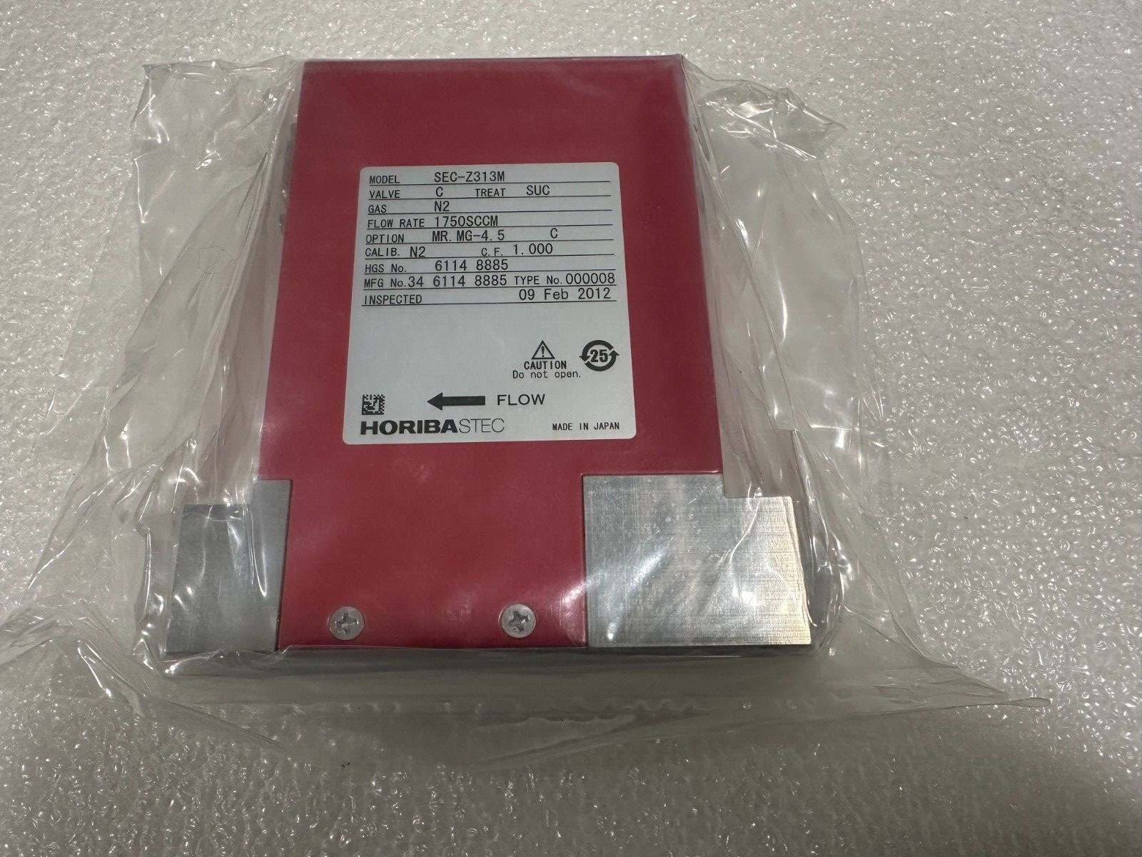Horiba Stec SEC-Z313M Mass Flow Controller 1750SSCCM Gas N2 8885 Type 000008