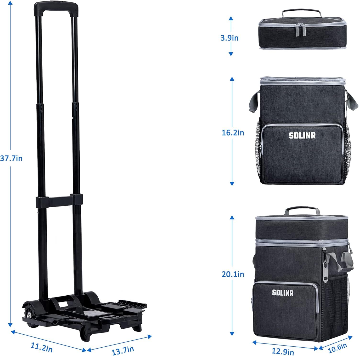 cans large rolling cooler, leak-proof insulated soft cooler with wheels