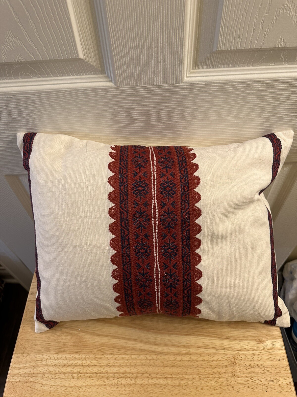 New Ralph Lauren Mirabelle Leason Cream Red Decorative Throw Pillow