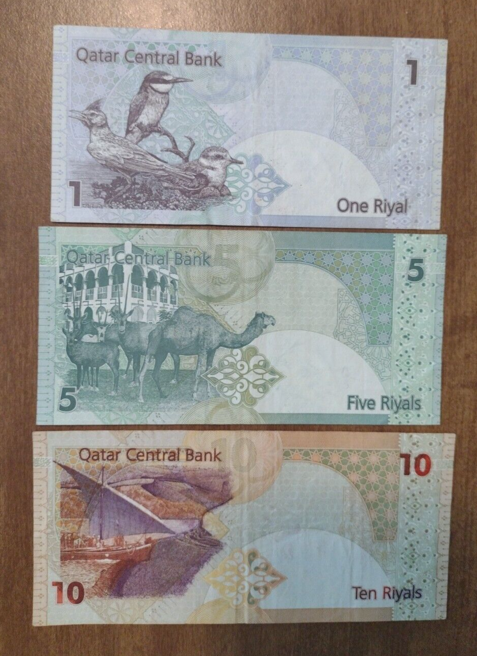 2008 Qatar 1, 5, 10 Riyals Notes (B46)