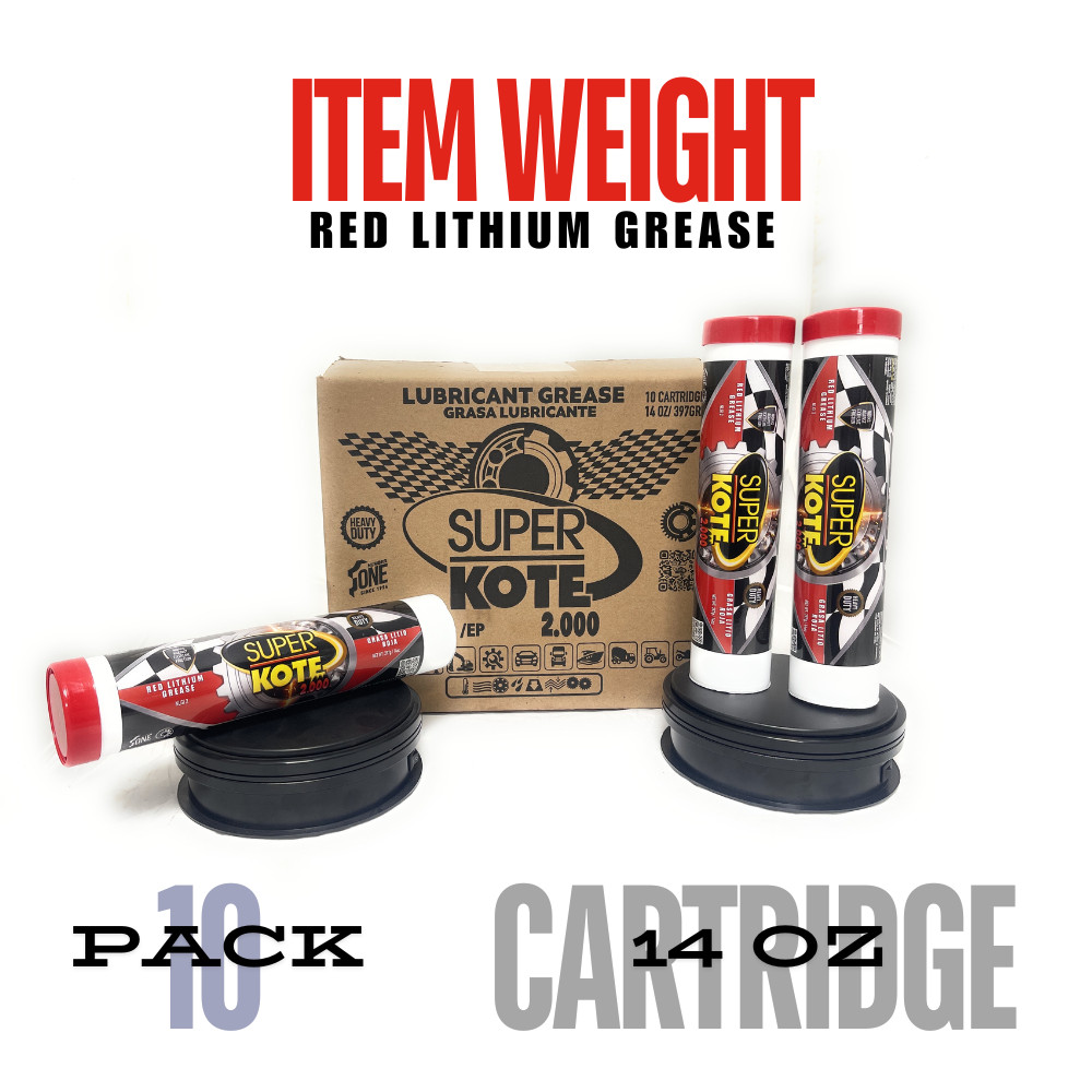 Lithium Grease Red n Tacky EP Cartridge Superkote 2000 / 14 oz. 10 Pack.